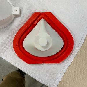 Stop-Gap N95 Respirator:
Reusable device, developed, tested and manufacturable at small scale at APIL
CAD. FDM, SLA, Polyjet printing. Silicone cast. HME filters.